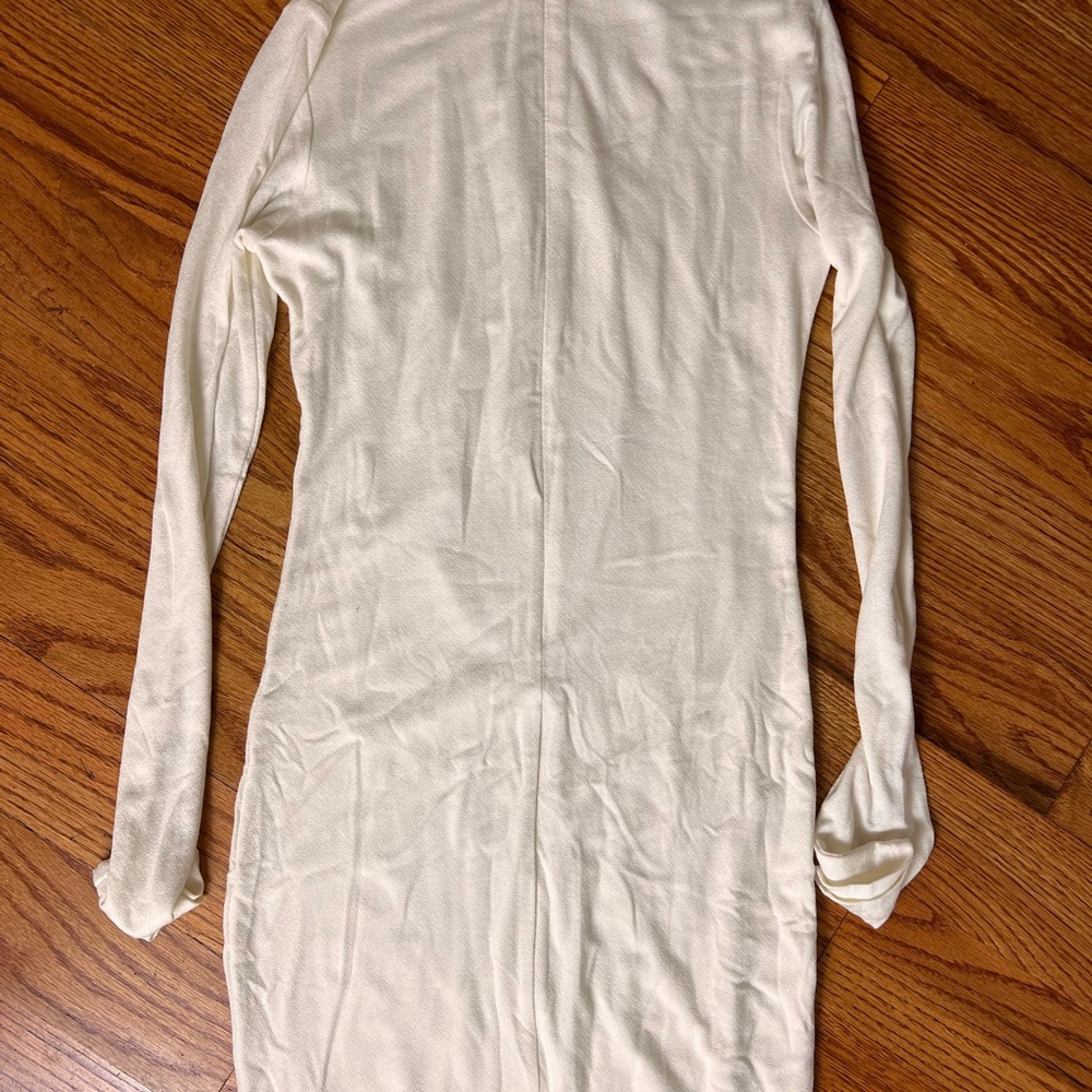 Naked Wardrobe Classic Cream Long Sleeve Dress - Picture 5 of 7